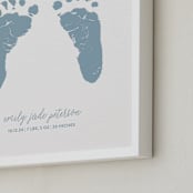 "Footprints: Custom Letterpress Print" - Custom Letterpress Print in Dusk Blue by Minted - Frame Close-up