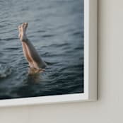 "Just off the dock I" - Art Print in Steel Blue by Jacquelyn Sloane Siklos - Frame Close-up