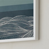"Deep Sea" - Art Print in Blue Whale by Lucrecia Caporale - Frame Close-up