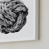 "Monkey Fist" - Art Print in White by Lucas Wade - Frame Close-up