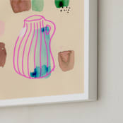 "Vase Study" - Art Print in Hot Pink by Lindsay Megahed - Frame Close-up