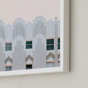 "Cali Deco" - Art Print in Soft Grey by Irene Suchocki - Frame Close-up