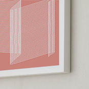 "pink and lines" - Art Print in coral pink by Marco Berrios - Frame Close-up