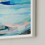 "Beach Day I" - Art Print in Aqua by Cristina Marie - Frame Close-up