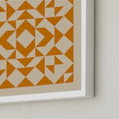 "Quilt" - Art Print in Tangerine by Beth Vassalo - Frame Close-up