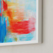 "Dalliance" - Art Print in Blue Malibu by Artsy Canvas Girl Designs - Frame Close-up