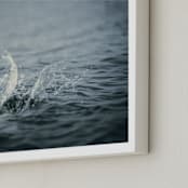 "Just off the dock II" - Art Print in Steel Blue by Jacquelyn Sloane Siklos - Frame Close-up