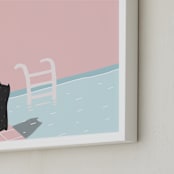 "pool series - two" - Art Print in millenial pink by Katja Ja - Frame Close-up