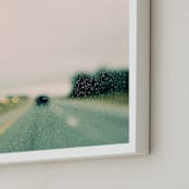 "Road and Rain #2" - Art Print in original blue/green by ALICIA BOCK - Frame Close-up
