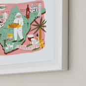 "Tenerife Map" - Art Print in Tenerife Pink by Lindsey Balbierz - Frame Close-up