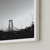 "The Commute" - Art Print in Slate by Christopher Morben - Frame Close-up