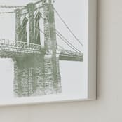 "Brooklyn Bridge" - Art Print in Moss by Paul Berthelot - Frame Close-up