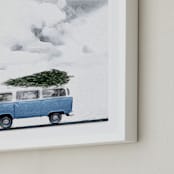 "Christmas in Jupiter" - Art Print in Christmas Blue by Maja Cunningham - Frame Close-up