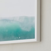 "Turquoise Surf" - Art Print in Turquoise by Shannon Howard - Frame Close-up