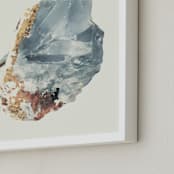 "Rock Study 2 fluorite" - Art Print in cream and gray by Baumbirdy - Frame Close-up