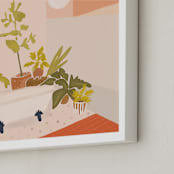 "Dream Bathroom" - Art Print in peach by Lisa Nelson - Frame Close-up