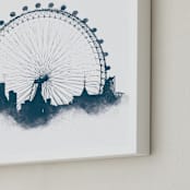 "London Eye" - Art Print in Night Sky by Paul Berthelot - Frame Close-up