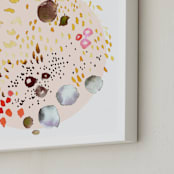"Circulation" - Art Print in Blush by Kelly Ventura - Frame Close-up