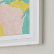 "Wisconsin in Paint" - Art Print in Wisconsin Yellow by Denise Wong - Frame Close-up