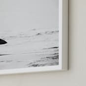 "Just one more wave" - Art Print in grey beach mist by Dawn Smith - Frame Close-up