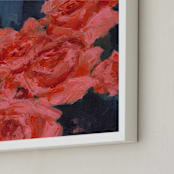 "Coral Roses" - Art Print in Petal by Sonal Nathwani - Frame Close-up