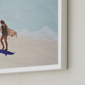 "Surfer Bae 1" - Art Print in Buttery Yellow by Annie Seaton - Frame Close-up