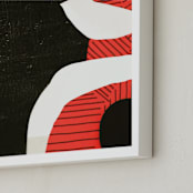 "Entrance" - Art Print in Ripe Tomato Red by Deborah Velasquez - Frame Close-up