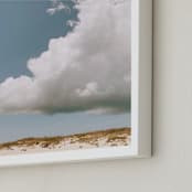 "Sea Turtle In The Sky" - Art Print in Light Blue by ALICIA BOCK - Frame Close-up