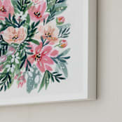 "50s Paperwhites" - Art Print in Bubblegum by Natalie Malan - Frame Close-up