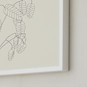 "Grass With Seed" - Art Print in charcoal on ivory by Jorey Hurley - Frame Close-up
