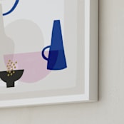 "Surface Study 1" - Art Print in Grecian blue by Francesca Iannaccone - Frame Close-up