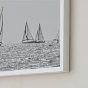 "Four Sails" - Art Print in light sea grey by Sea and Sky - Frame Close-up