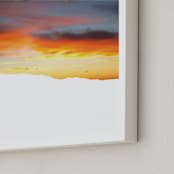 "Skyscape - Kapiti Island" - Art Print in Dusky Sun by Justine Elliott - Frame Close-up