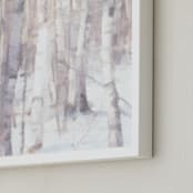 "Winter Birches" - Art Print in Pearl Grey by Amy Hall - Frame Close-up
