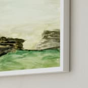 "Jump" - Art Print in Sea Green by Mande Calhoun - Frame Close-up