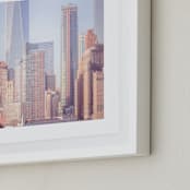 "A distant skyline" - Art Print in Soft Blue Haze by Lisa Sundin - Frame Close-up