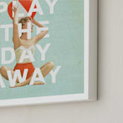 "Play The Day Away" - Art Print in Antique Teal by Heather Landis - Frame Close-up
