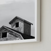 "Salvage - Barn Series 3" - Art Print in Slate Gray by Sheila Corcoran - Frame Close-up