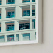 "french squares" - Art Print in Blue White by Jacob Loafman - Frame Close-up