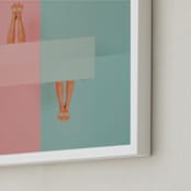"diving into tables" - Art Print in Pink Blue by Jacob Loafman - Frame Close-up