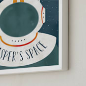 "Space to Explore" - Personalized Art Print in Galaxy by Heather Schertzer - Frame Close-up