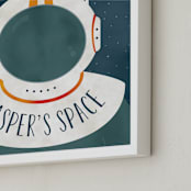 "Space to Explore" - Personalized Art Print in Galaxy by Heather Schertzer - Frame Close-up