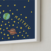 "space case" - Personalized Art Print in Classic Solar by Betsy Siber - Frame Close-up