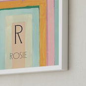 "Rainbow Twist - Custom" - Personalized Art Print in Mint by Lindsay Megahed - Frame Close-up