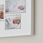"Hand Sketched Trio" - Personalized Foil-Pressed Art Print in Gold by June Letters Studio - Frame Close-up