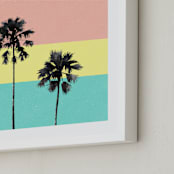 "Palm Tree Silhouette" - Art Print in sunshine by Cass Loh - Frame Close-up