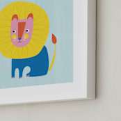 "Dandy Lion" - Art Print in Gumdrop by Nadia Hassan - Frame Close-up