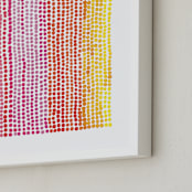 "Rainbow Dots 1" - Art Print in Cherry by Kerry Doyle - Frame Close-up