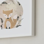 "Woodland - Fox" - Art Print in Pale Orange by Oma N. Ramkhelawan - Frame Close-up