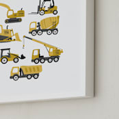"Build" - Art Print in Pineapple by Jennifer Holbrook - Frame Close-up